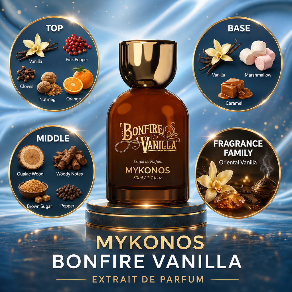 Mykonos:  Bonfire Vanilla Extrait de Parfum Perfume Sample