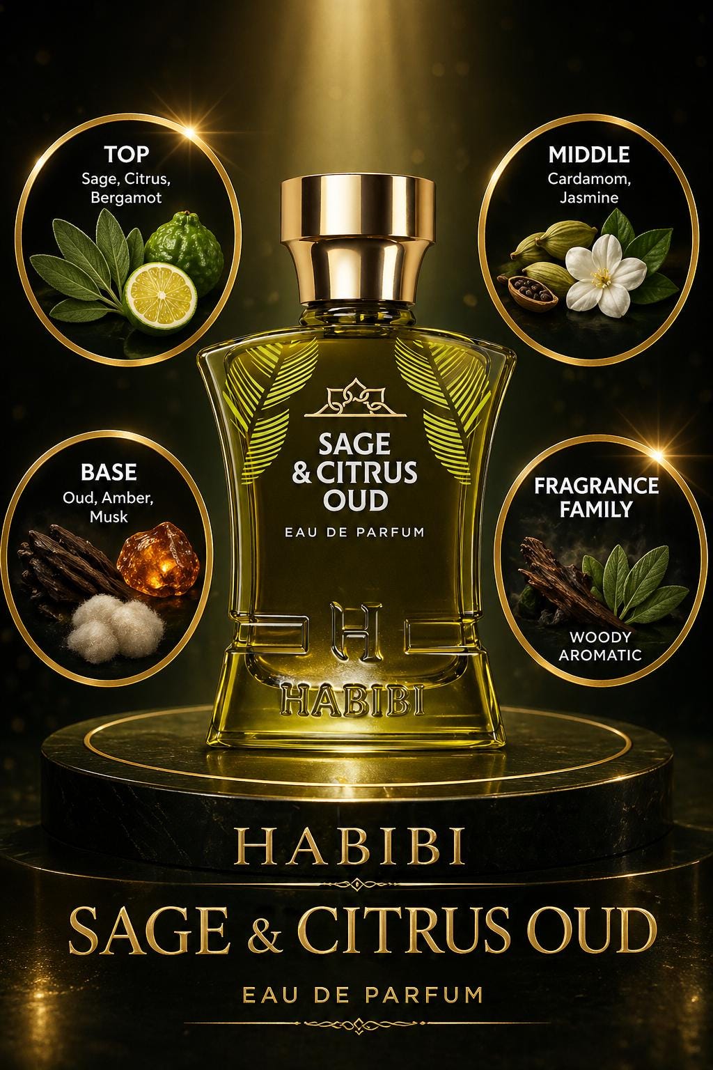 Habibi NY Sage & Citrus Oud Perfume Sample