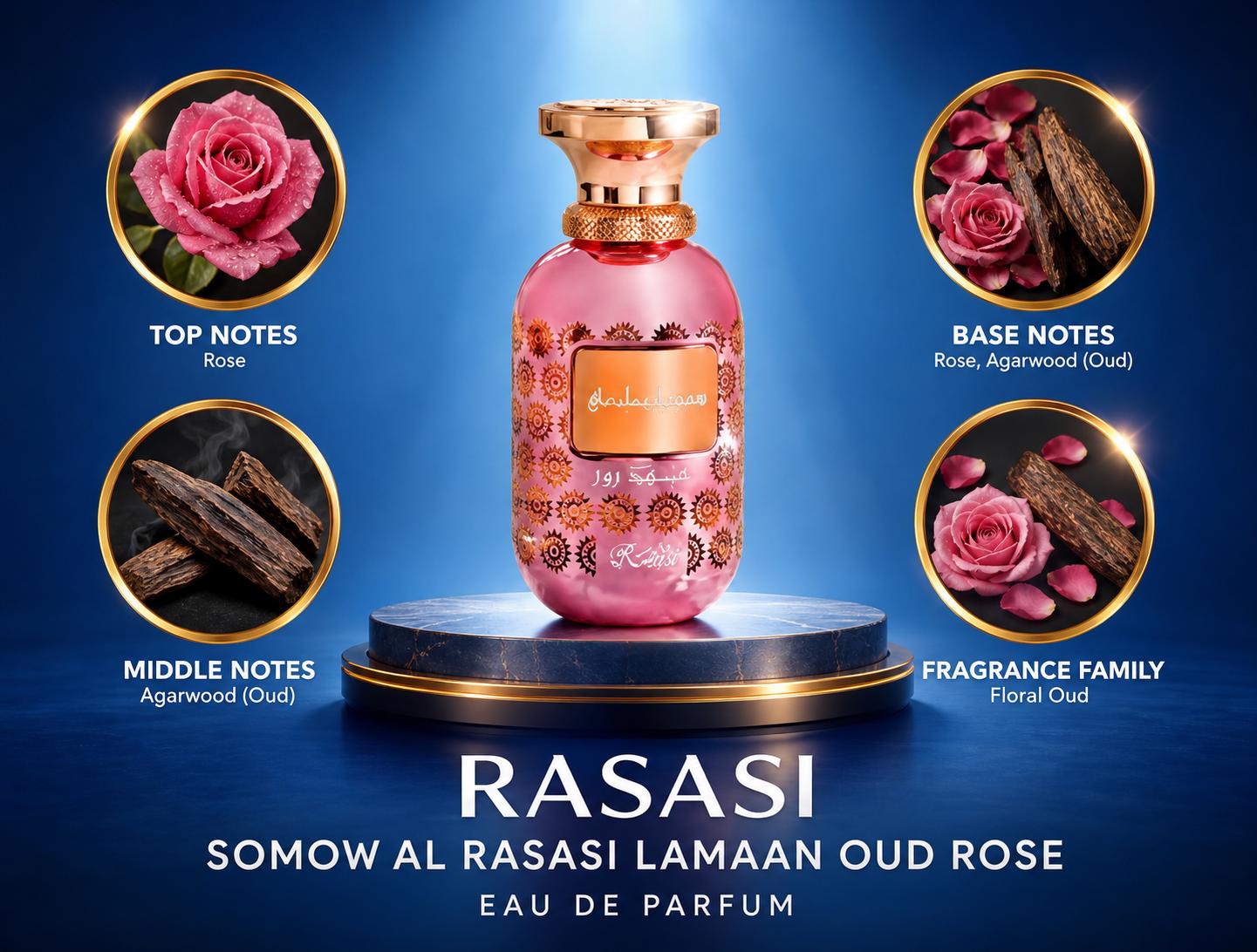 Rasasi: Somow Al Rasasi Lamaan Oud Rose Perfume Sample